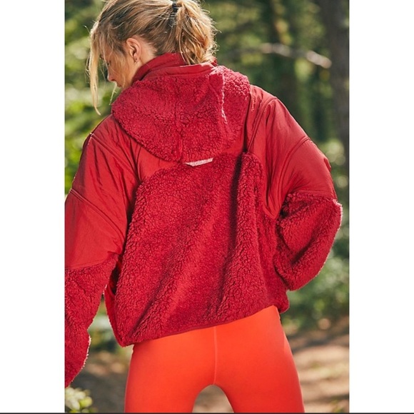 Free People Jackets & Blazers - Red free people sherpa